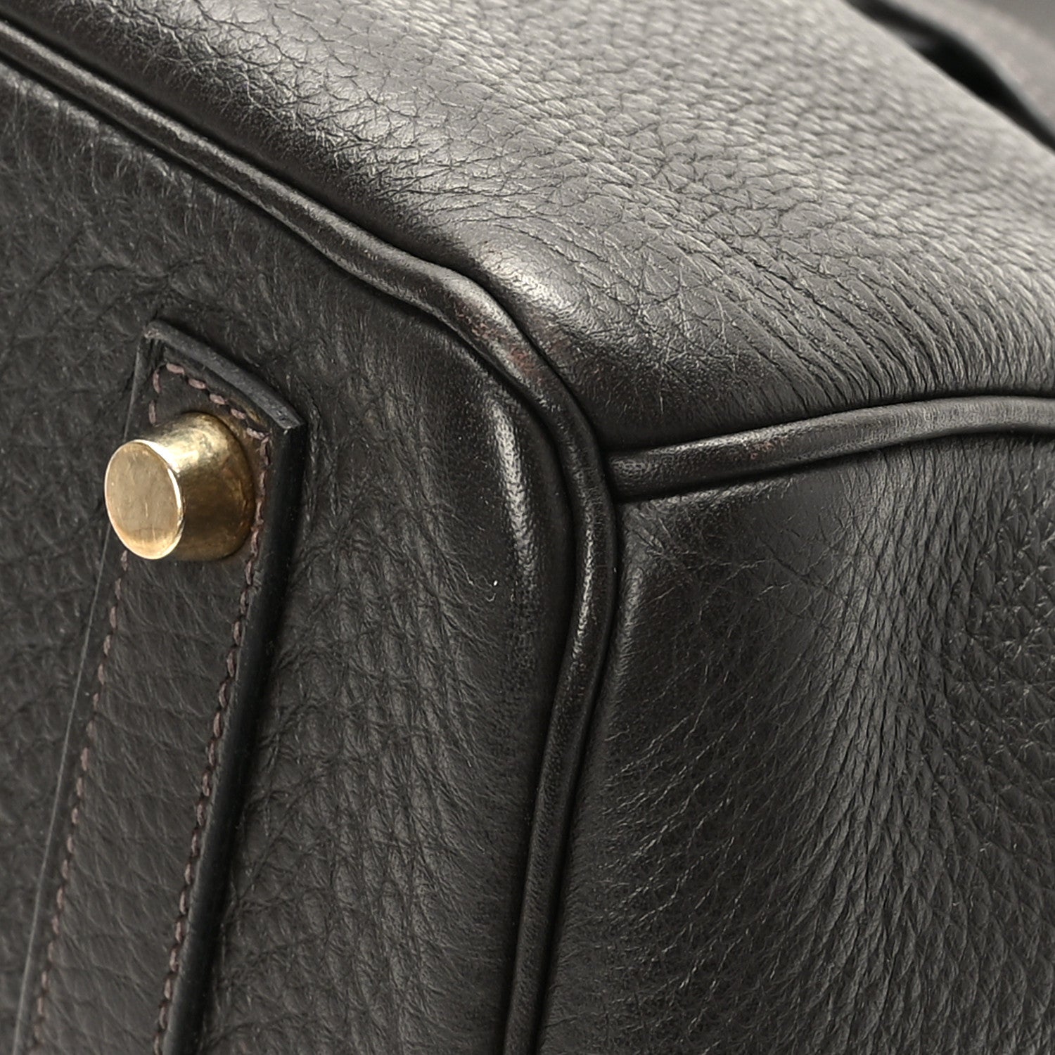 Hermes Taurillon Clemence Birkin 35 Chocolate 9 of 11