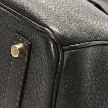 Hermes Taurillon Clemence Birkin 35 Chocolate 9 of 11