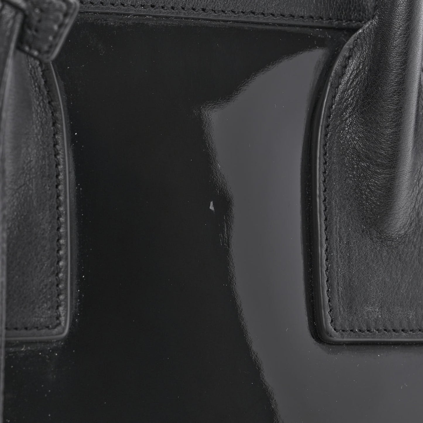 Patent Calfskin Small Sac de Jour Black