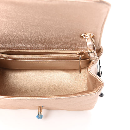 Chanel Metallic Lambskin Quilted Mini Square Flap Gold 5 of 9