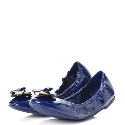 Louis Vuitton Patent Lucky Charm Ballet Flats 37.5 Blue 3 of 10
