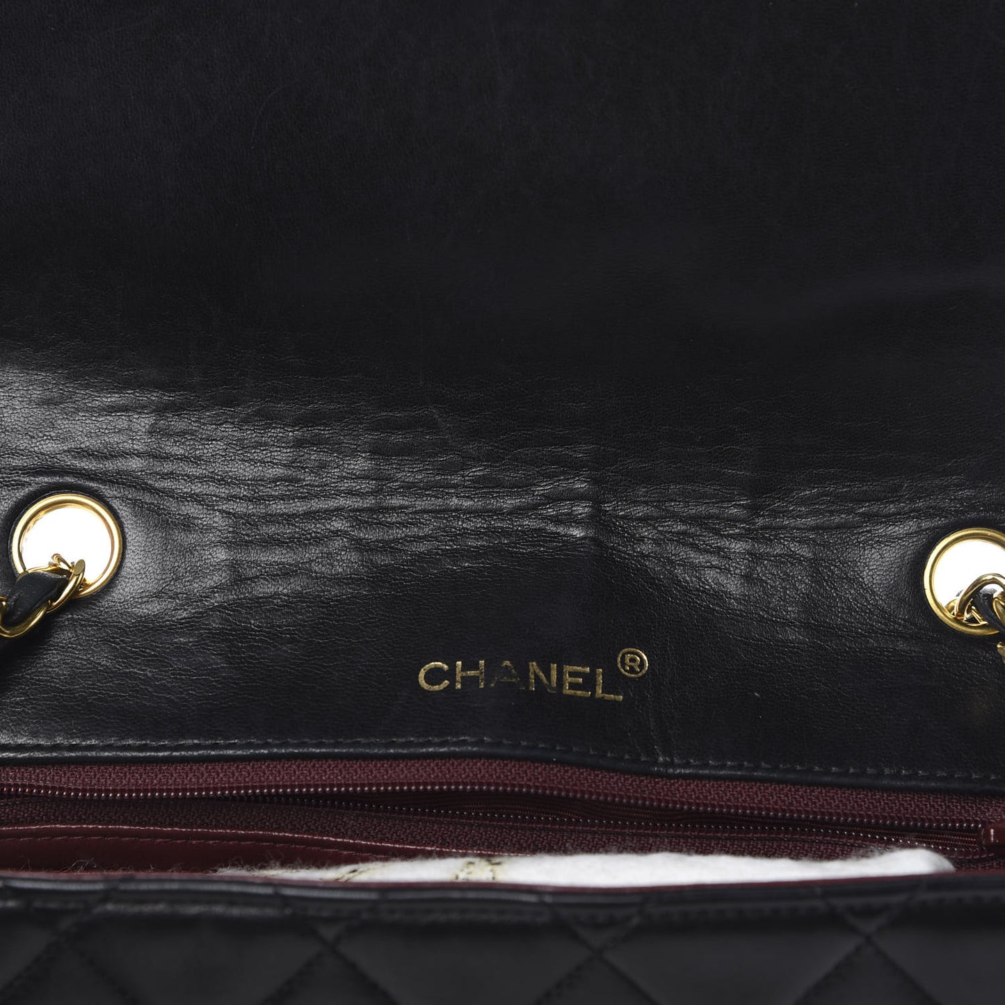 Lambskin Quilted Medium Single Flap Black