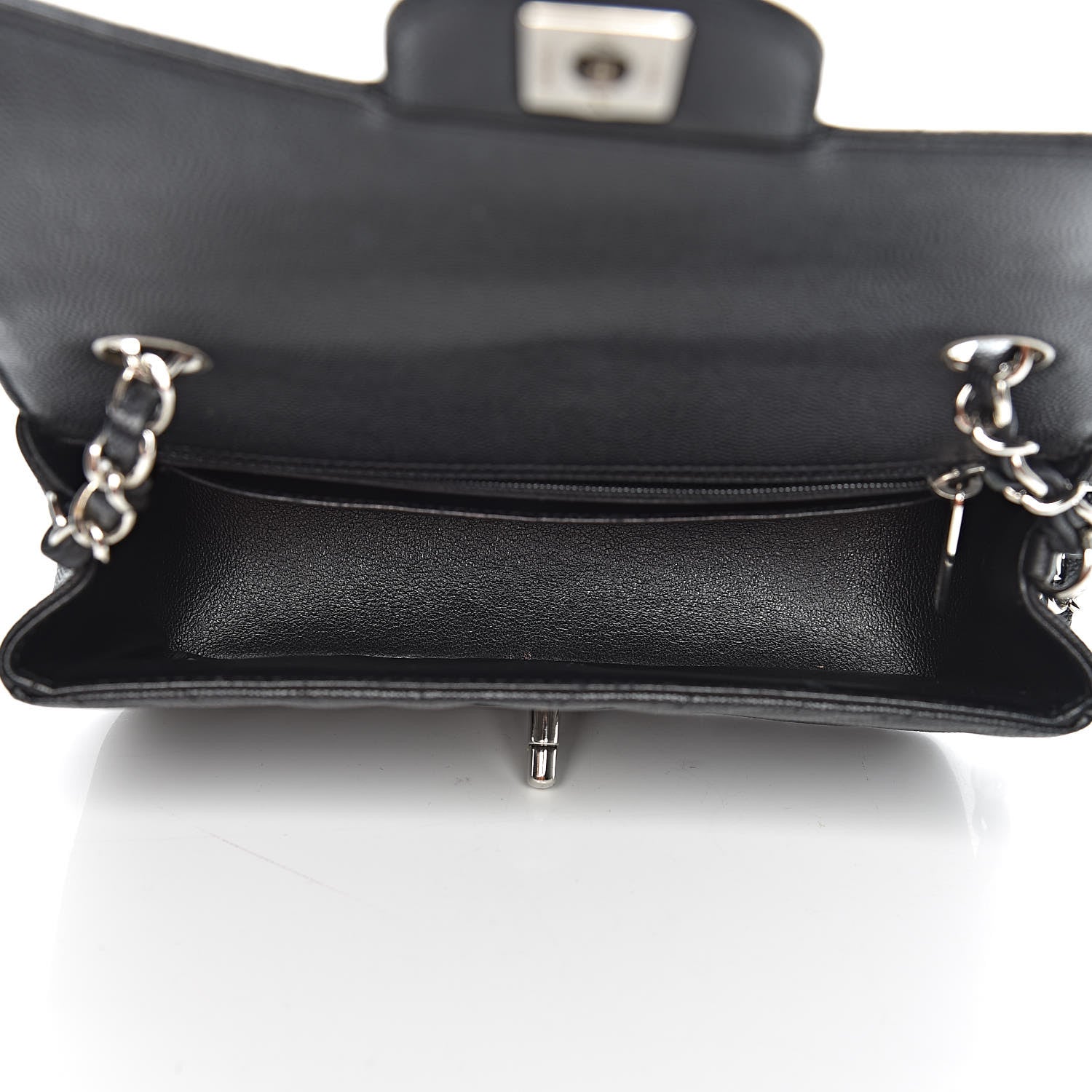 Chanel Caviar Chevron Quilted Mini Rectangular Flap Black 5 of 11