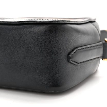 Fendi Glazed Fabric Vitello Century F is Fendi FF 1974 Stamp Patch Camera Case Mogano Panna Black 10 of 18