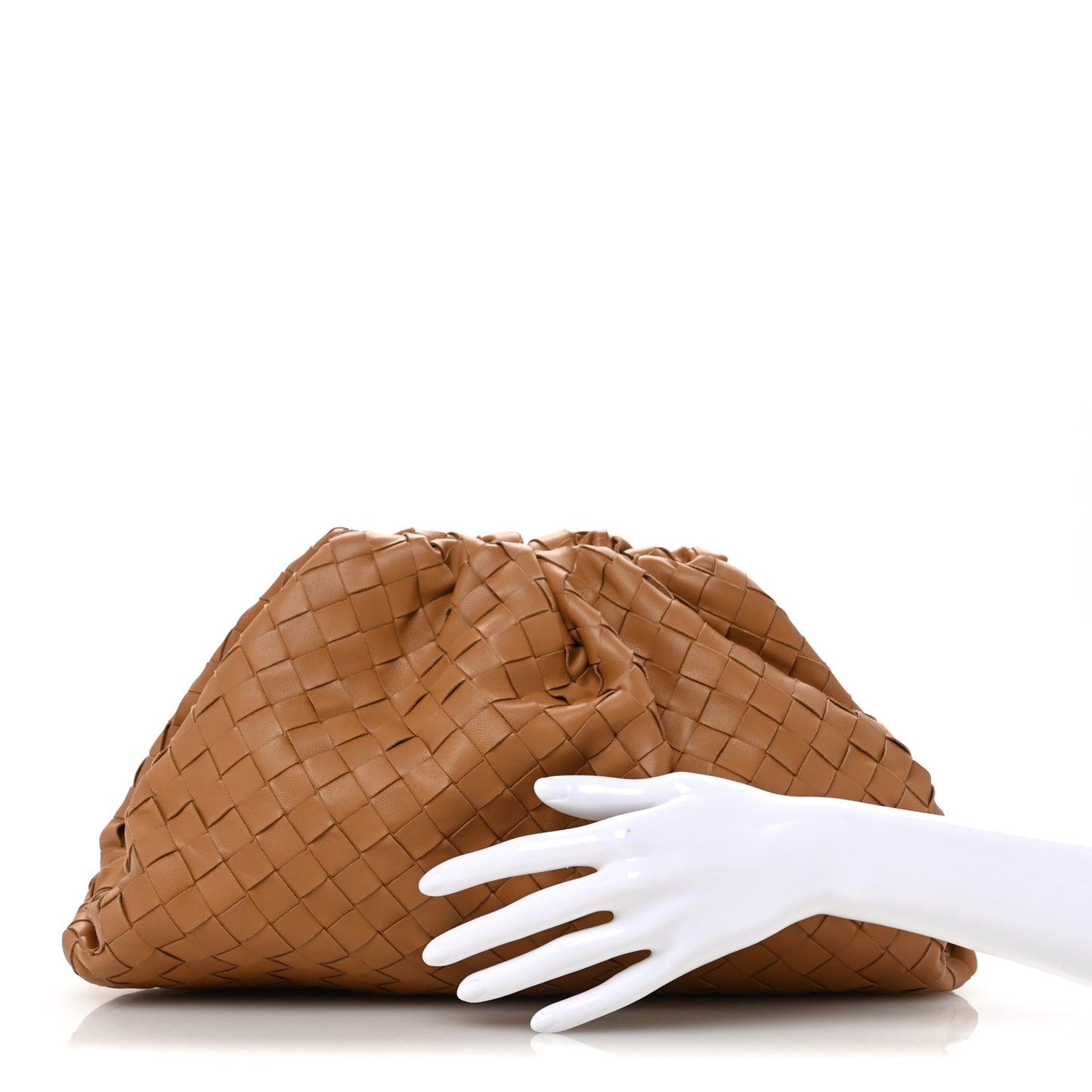 Nappa Maxi Intrecciato The Pouch Oversized Clutch Almond
