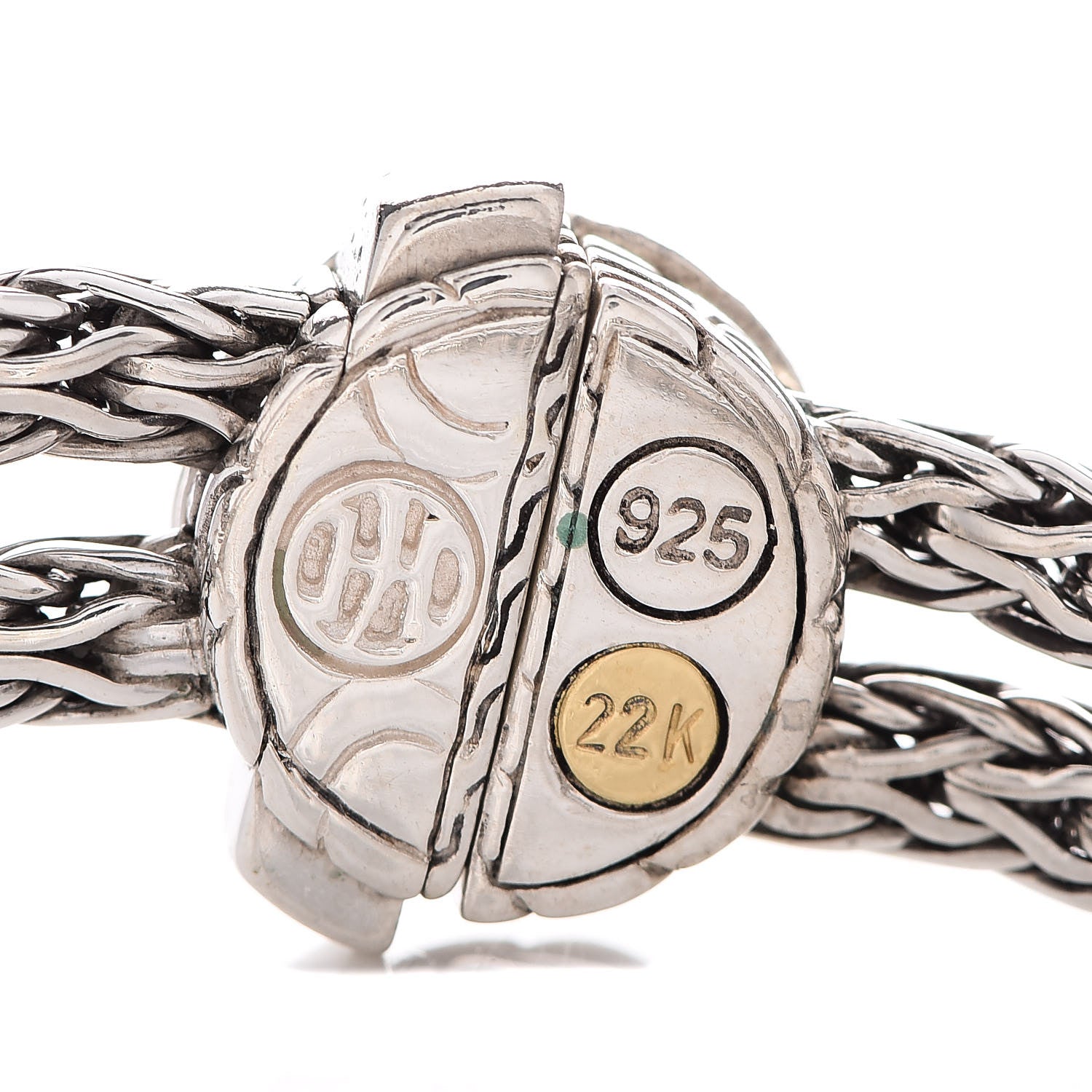 John Hardy Sterling Silver 22K Yellow Gold 12mm Palu Station Bracelet 5 of 6