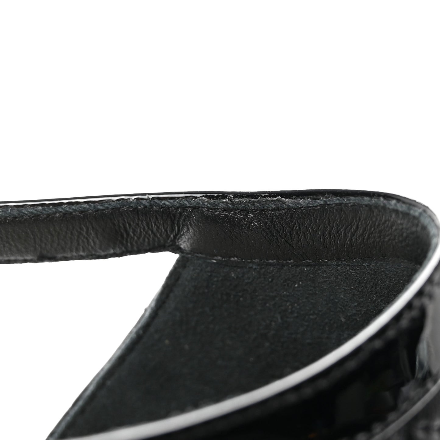 Lambskin Patent Quilted Cap Toe Mary Jane Flats 38 Black