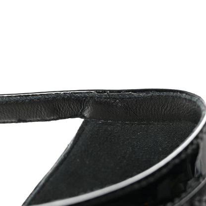 Chanel Lambskin Patent Quilted Cap Toe Mary Jane Flats 38 Black 9 of 11