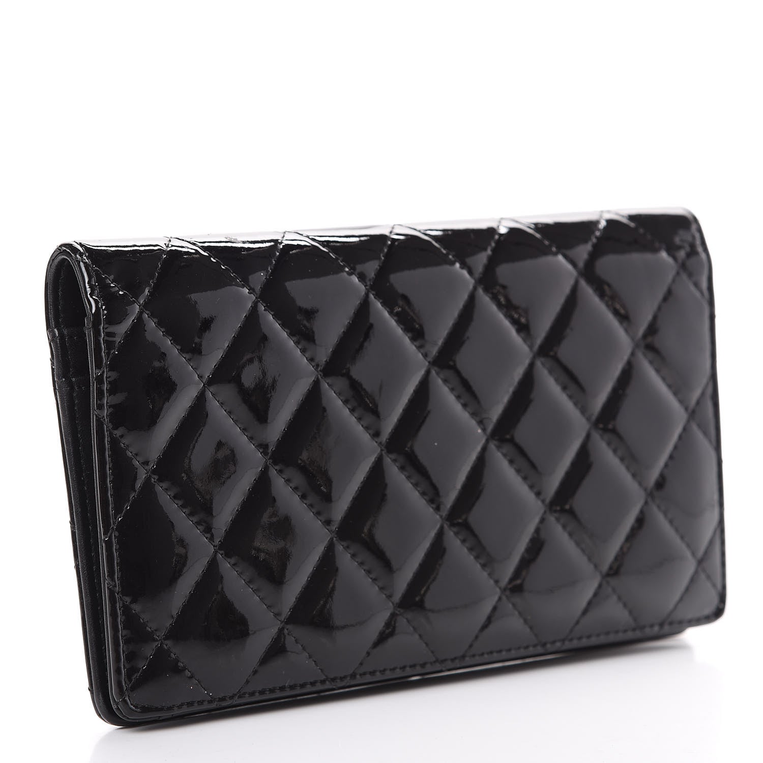 Chanel Patent Quilted Brilliant Yen Wallet Black 2 of 10