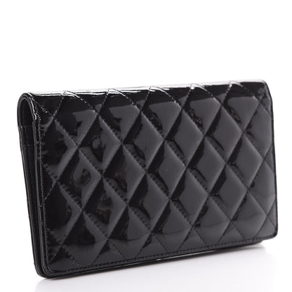 Chanel Patent Quilted Brilliant Yen Wallet Black 2 of 10
