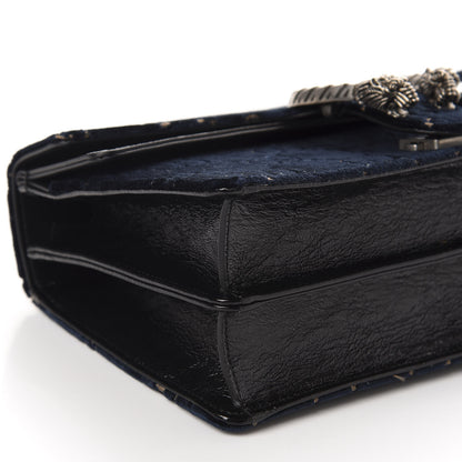 Gucci Velvet Skipper GG Monogram Small Dionysus Shoulder Bag Blue Beige Black 7 of 11