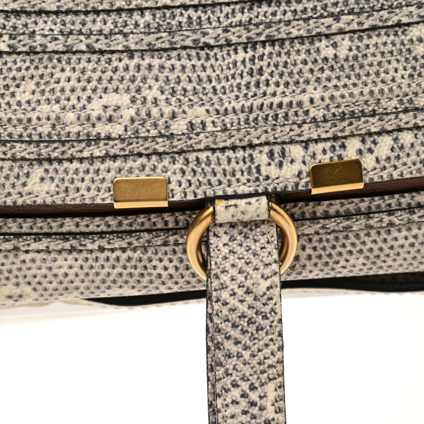 Calfskin Lizard Embossed Large Marcie Satchel