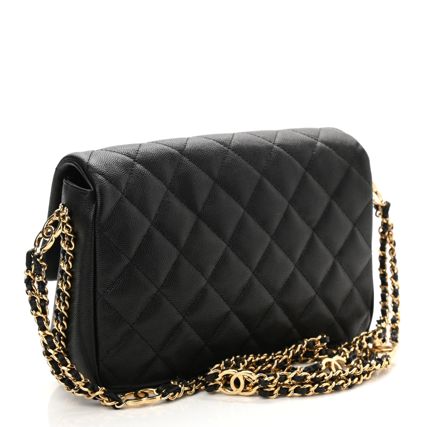 Caviar Quilted Small CC You Flap Black