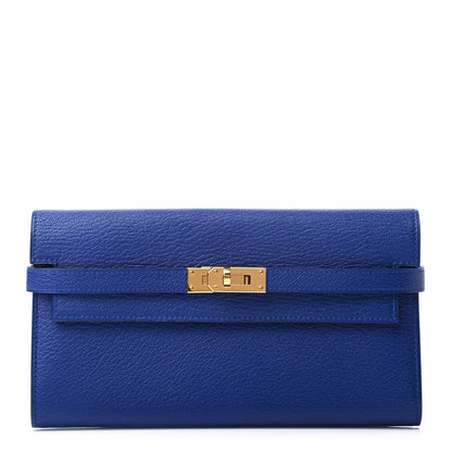 Hermes Chevre Mysore Kelly Longue Wallet Bleu Electrique 1 of 7