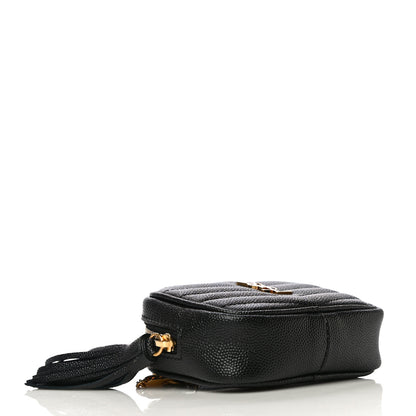 Saint Laurent Grain De Poudre Matelasse Monogram Baby Lou Camera Bag Black 4 of 10