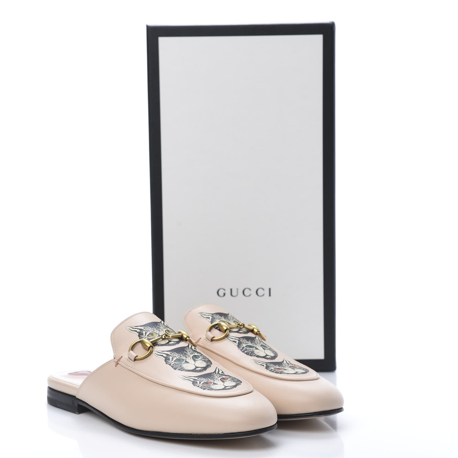 Gucci Calfskin Mystic Cat Womens Princetown Slippers 37 Mill Pink Multicolor 8 of 9