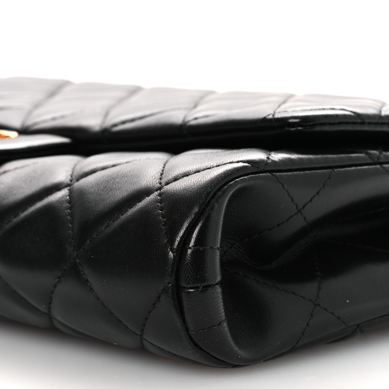 Chanel Lambskin Quilted Clutch with Chain Flap Black 10 of 11