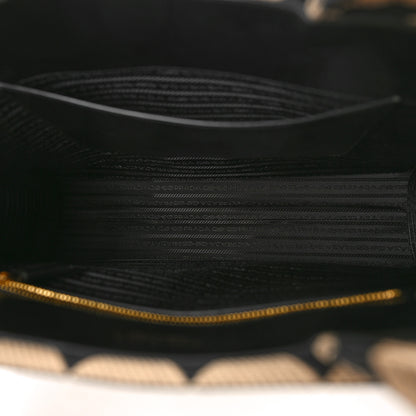 Prada Jacquard Saffiano Triangolo Symbole Embroidered Large Tote Black Corda 5 of 13