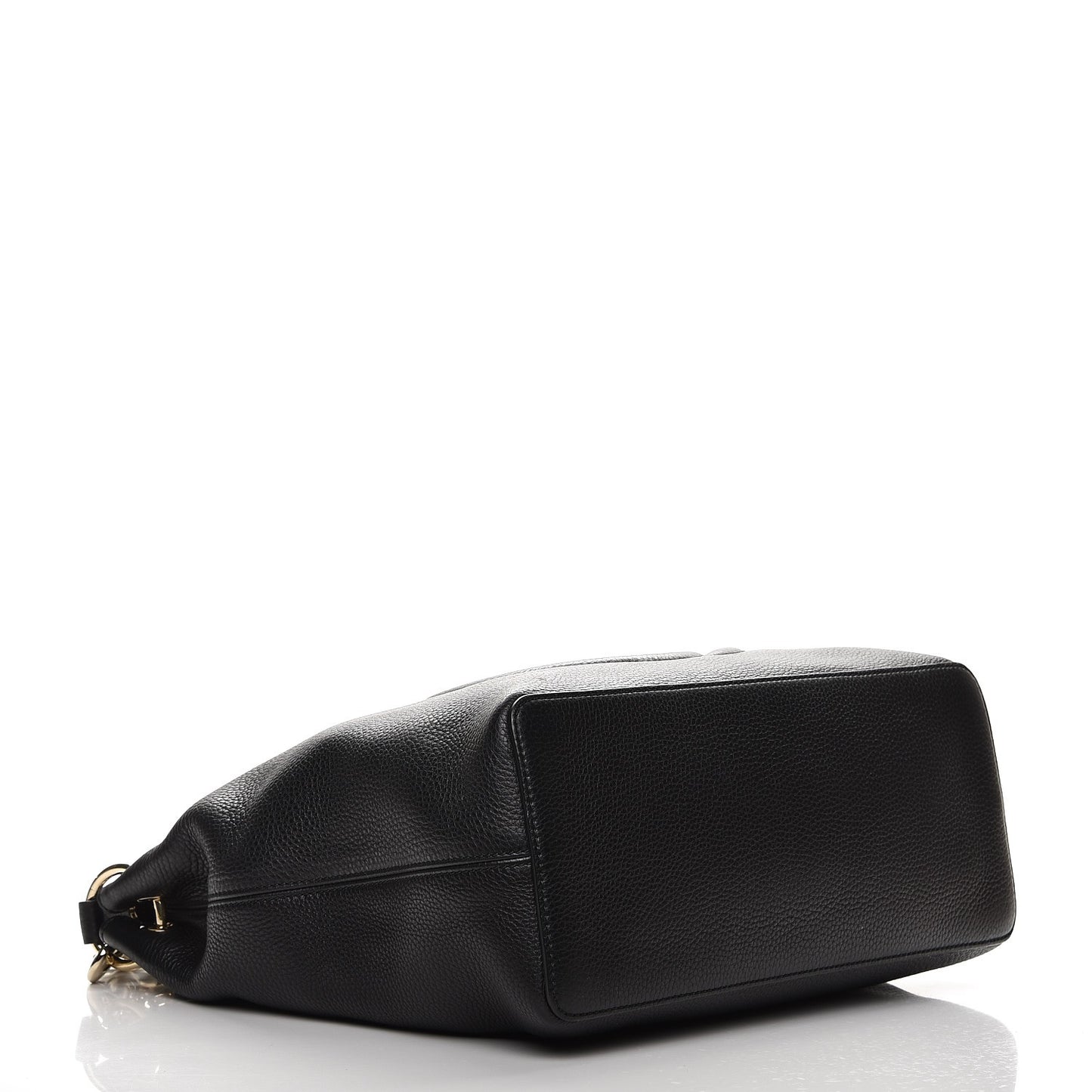Pebbled Calfskin Large Soho Hobo Black