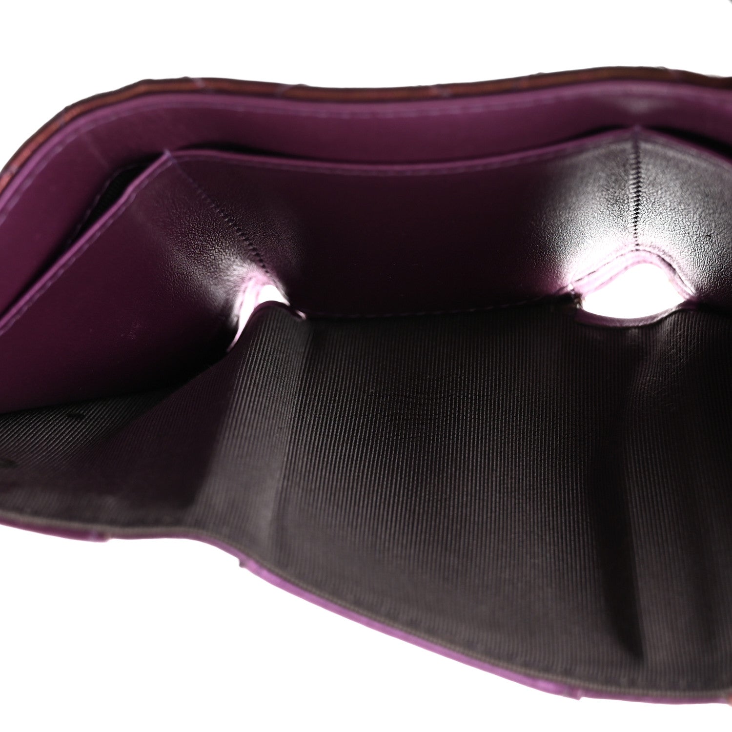 Chanel Iridescent Lambskin Quilted Double Flap Wallet Purple 7 of 14
