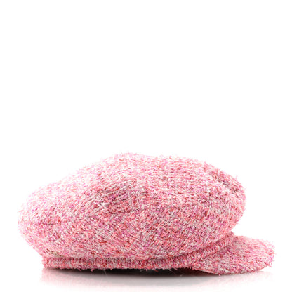 Chanel Cotton Tweed Newsboy Hat M Pink Ecru 5 of 9