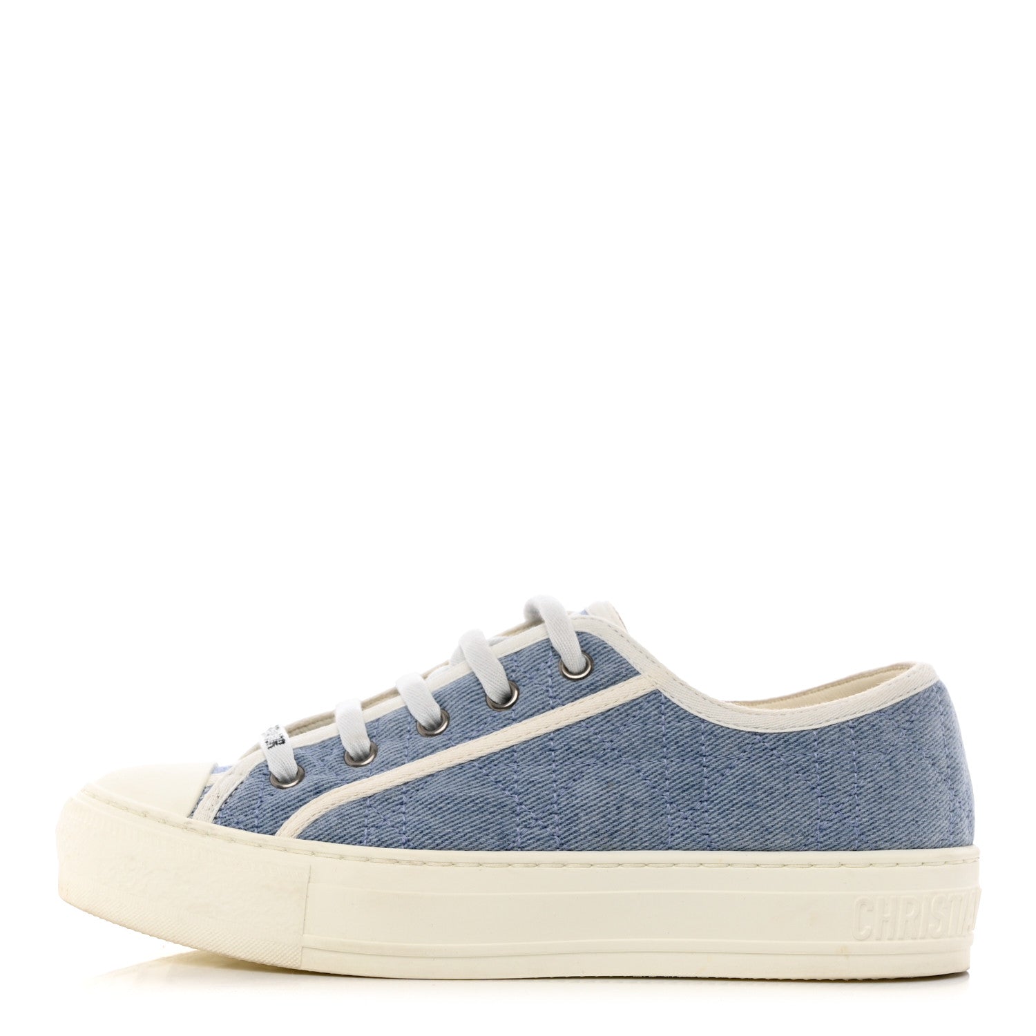 Christian Dior Denim Cannage Walk'N'Dior Low Top Sneakers 36 Dynamic Blue 1 of 10