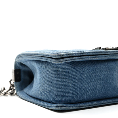 Chanel Denim Quilted Medium Boy Flap Blue 9 of 10