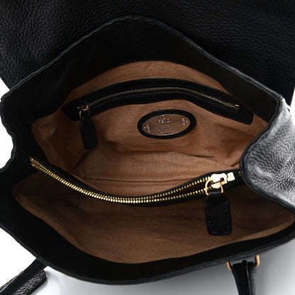 Fendi Calfskin Romano Selleria Medium Linda Satchel Black 4 of 5
