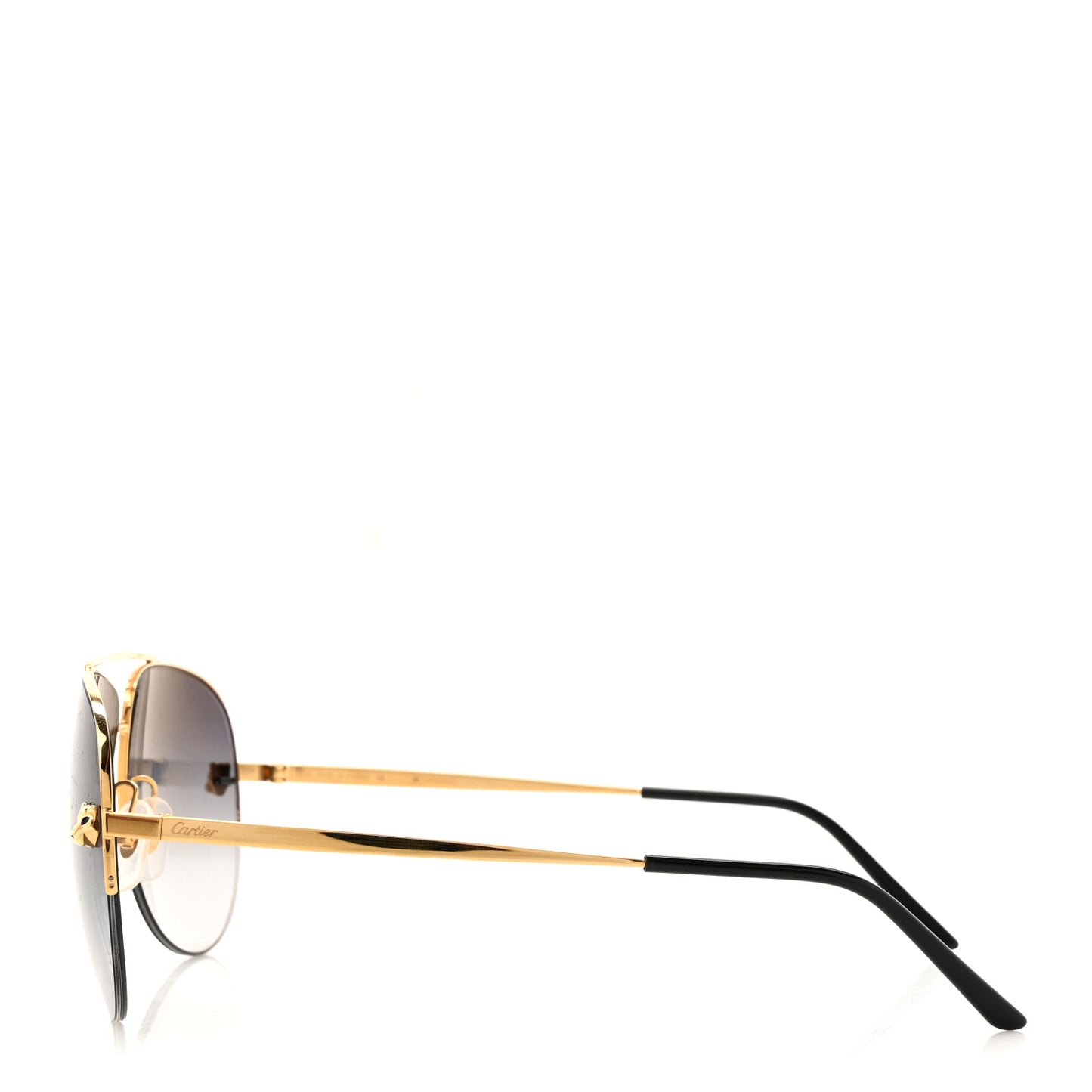 Santos de Cartier Aviator Sunglasses CT0065S Gold Black
