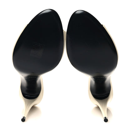 Saint Laurent Calfskin New Belfagor 110mm Mules 40 Pearl 5 of 10