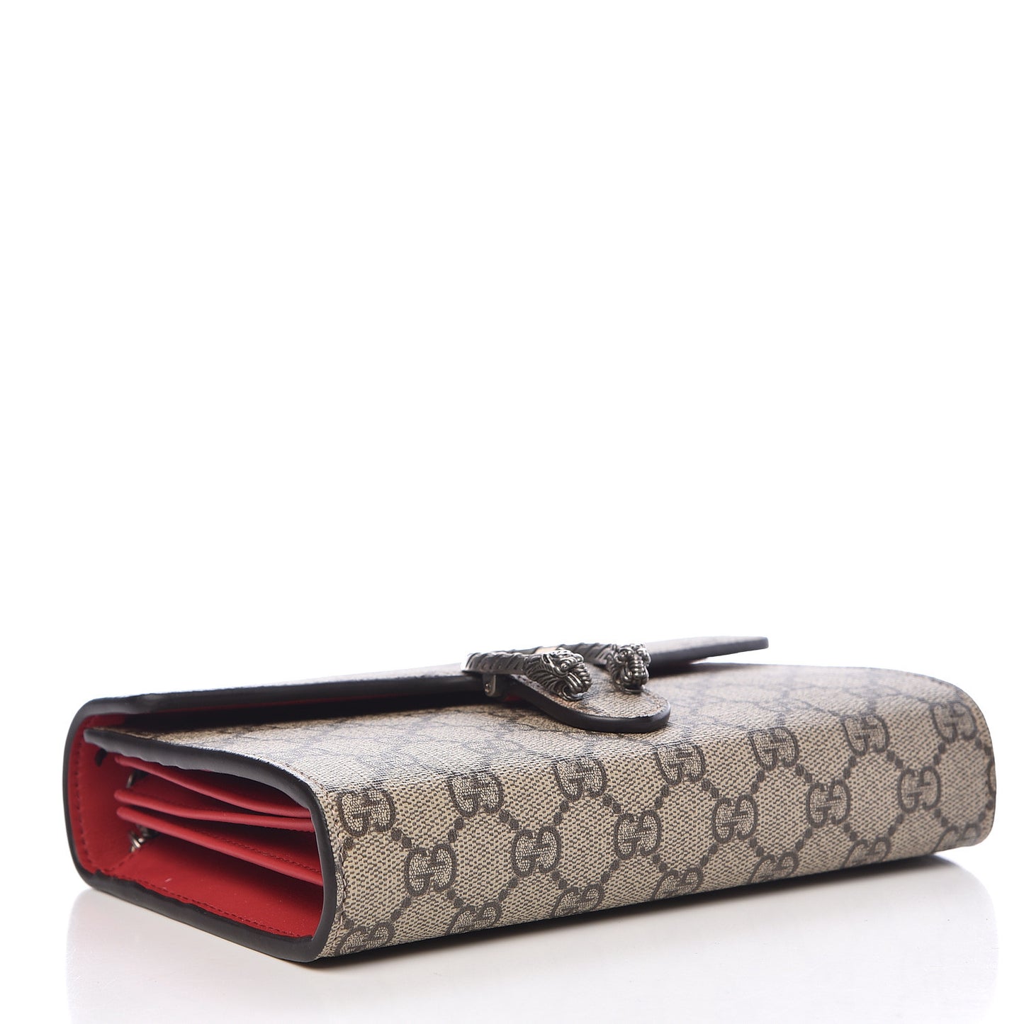 GG Supreme Monogram Mini Dionysus Chain Wallet Beige Vulcanic Red
