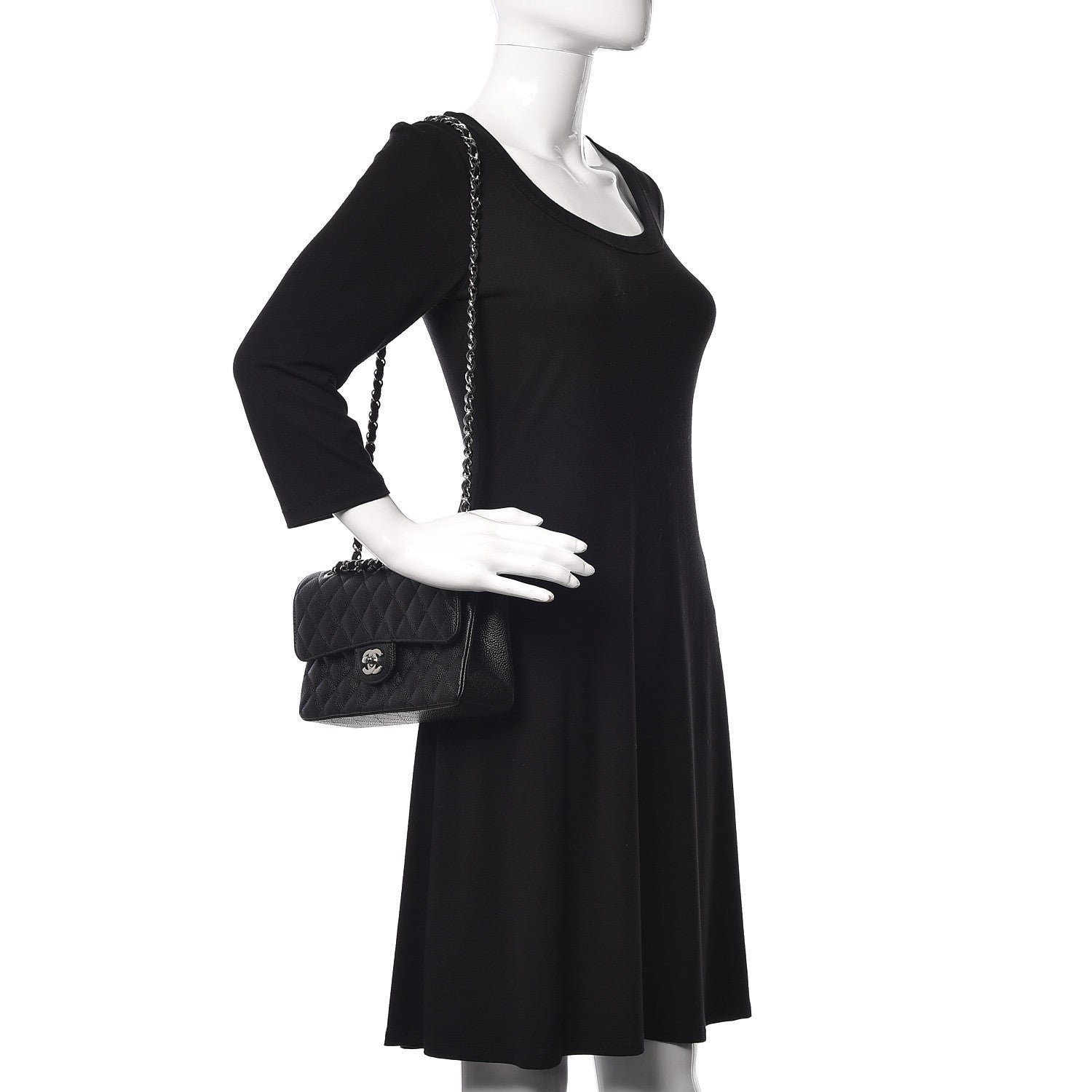 Chanel Caviar Quilted Small Double Flap Black 2 of 10