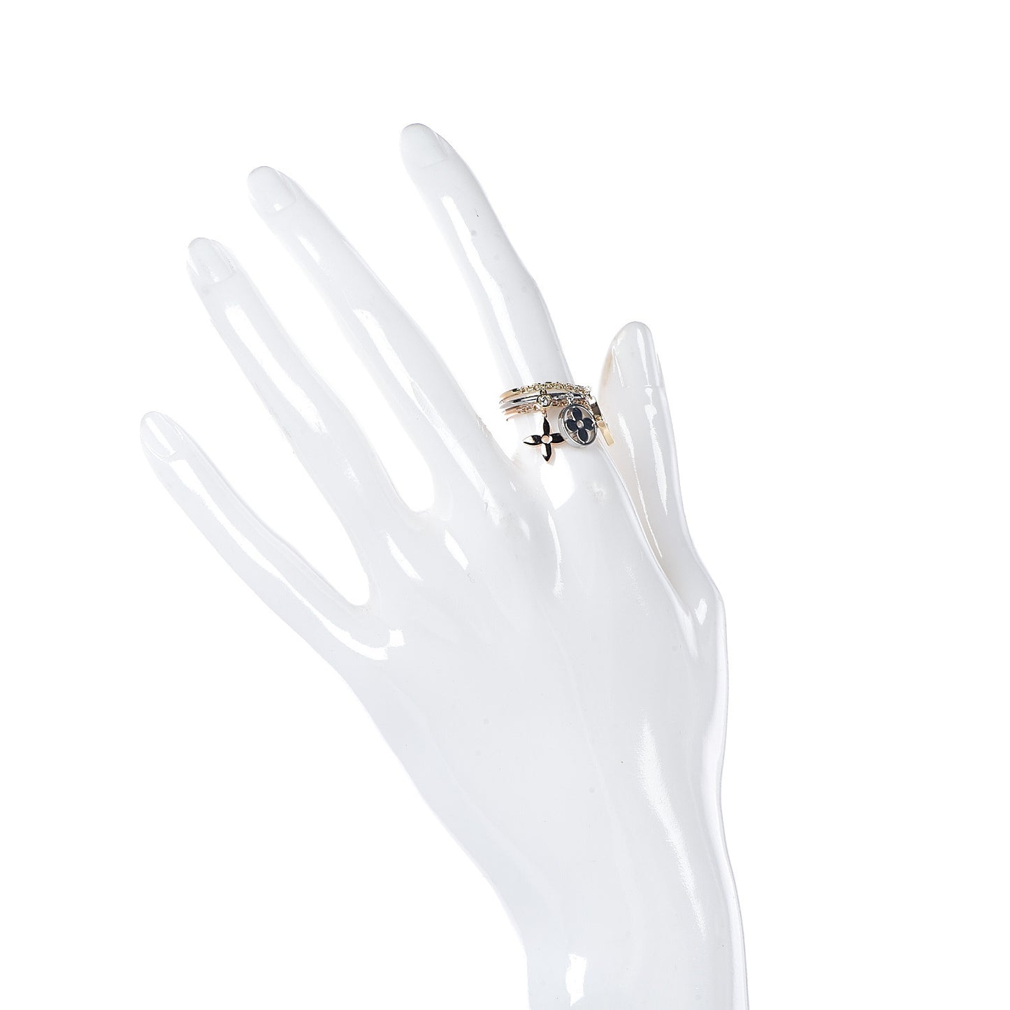 18K Yellow Pink White Gold Diamond Idylle Blossom Pampilles Ring Set 49 4.75
