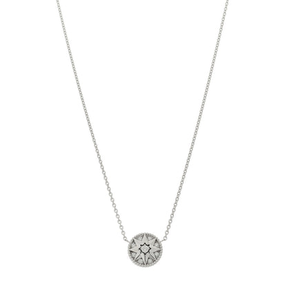 Christian Dior 18K White Gold Diamond Rose Des Vents Pave Necklace 1 of 8