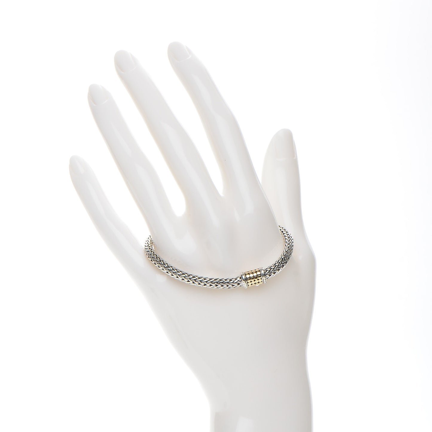 Sterling Silver 18K Yellow Gold 6mm Classic Chain Dot Bracelet