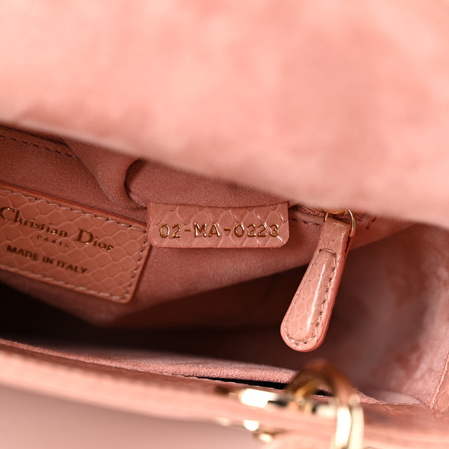 Christian Dior Snakeskin Small Lady Dior Pink 7 of 11