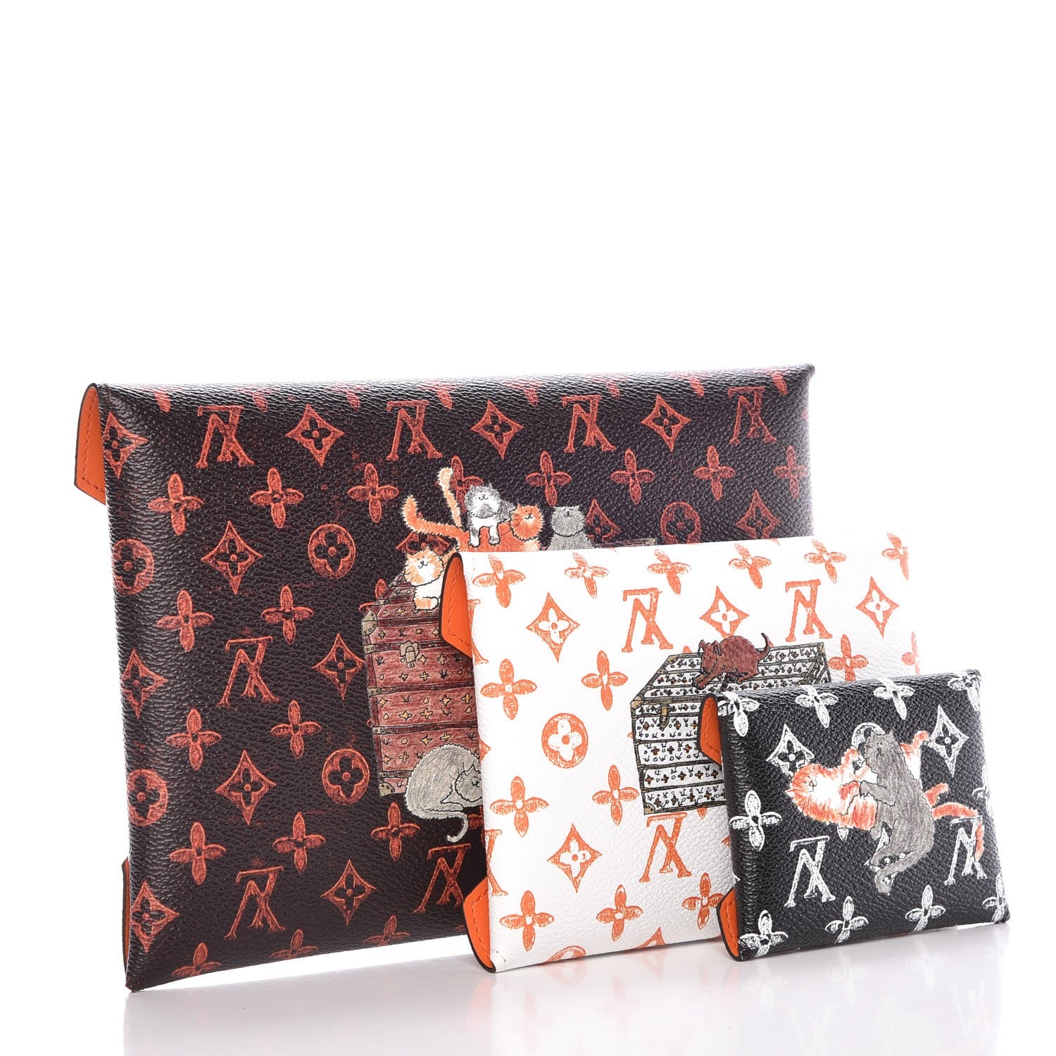Louis Vuitton Catogram Kirigami Pochette Set Marron White Black 15 of 22