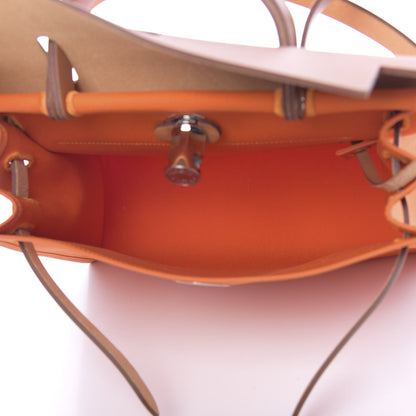 Hermes Vache Hunter Toile Herbag Zip 31 PM Orange 7 of 13