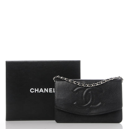 Chanel Caviar Timeless CC Wallet On Chain WOC Black 9 of 9