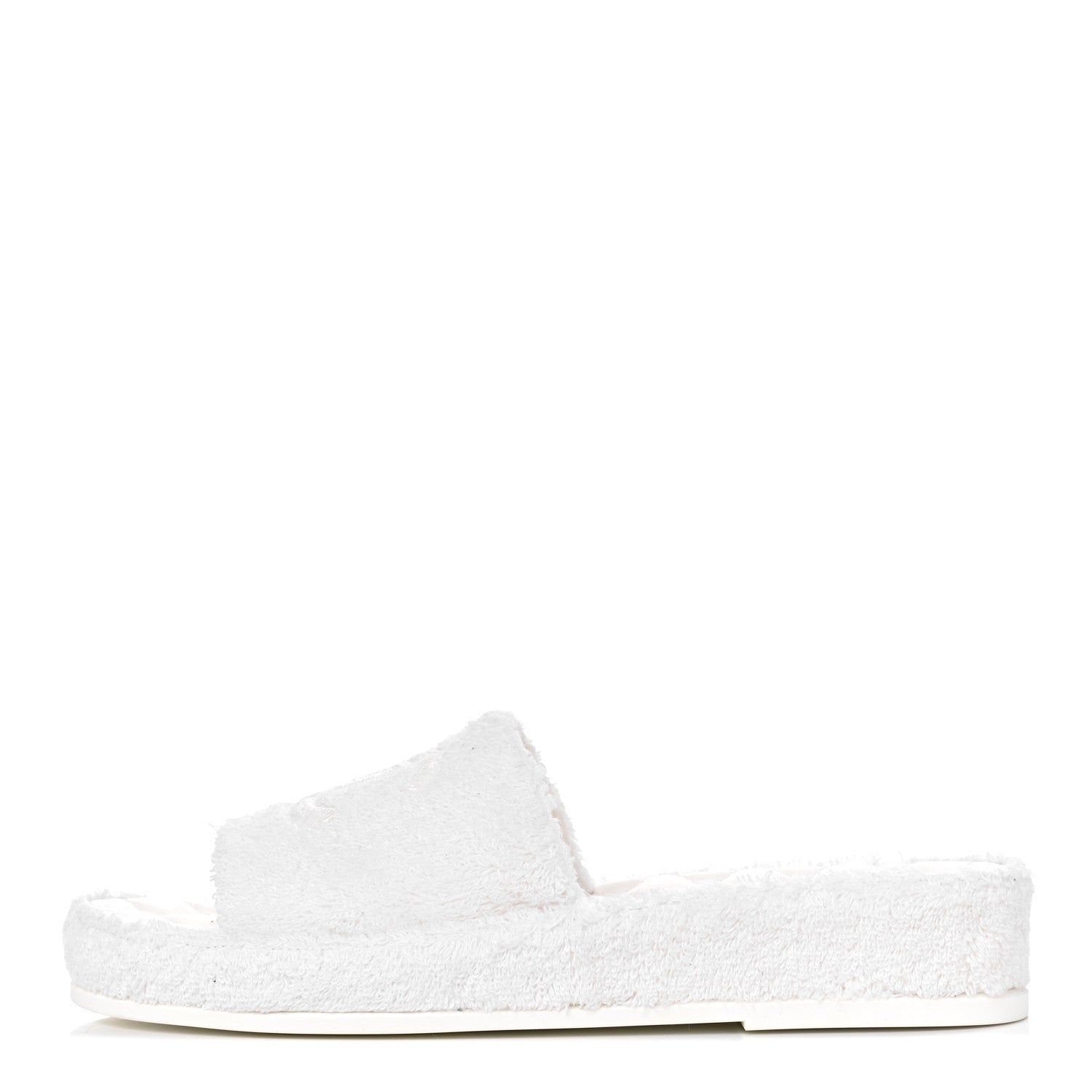 Chanel Patent Fabric CC Flat Slide Sandals 40 White 1 of 8