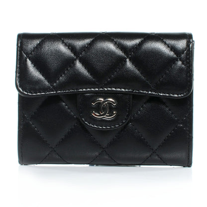 Chanel Lambskin Quilted Small Compact Wallet Black 1 of 10