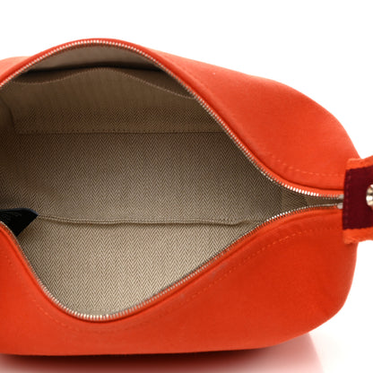 Hermes Canvas Small Bride-A-Brac Pouch Orange Burgundy 5 of 7