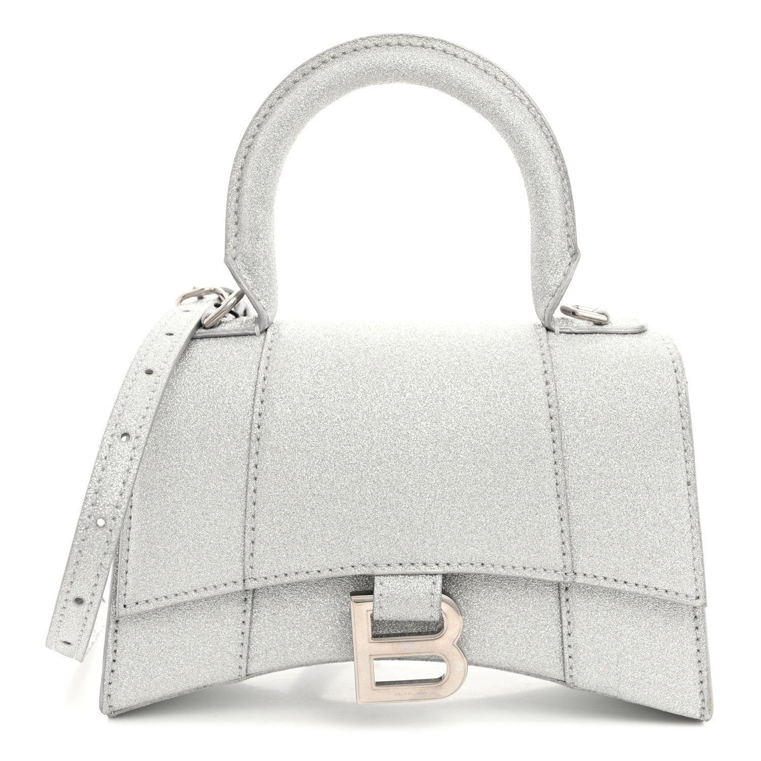 Balenciaga Glitter Fabric Hourglass Top Handle Bag XS Grey 1 of 11