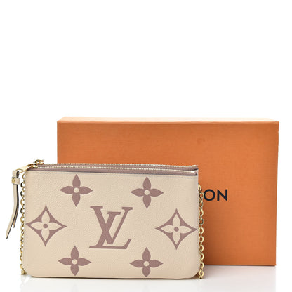Louis Vuitton Empreinte Monogram Giant Double Zip Pochette Creme Bois De Rose 10 of 10
