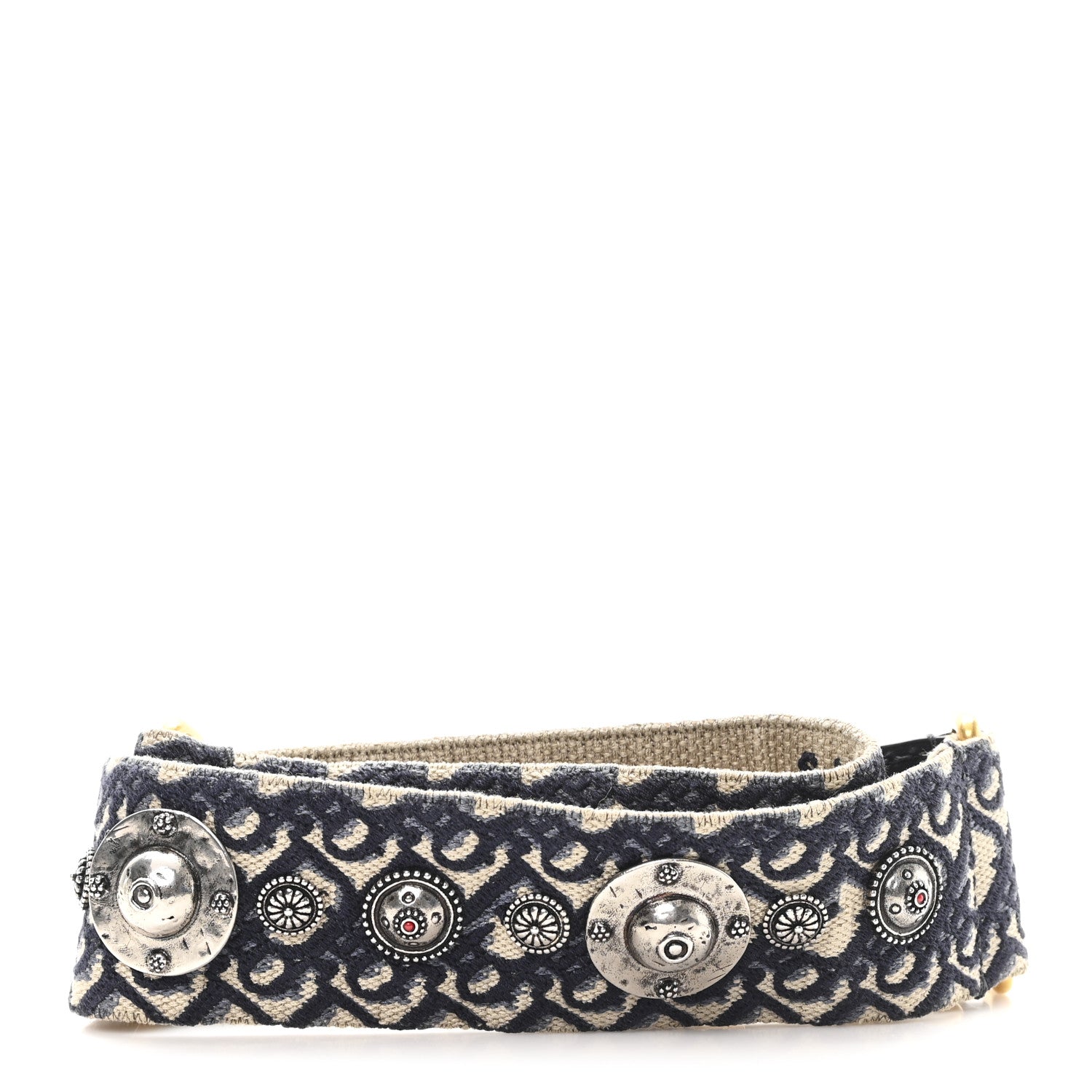 Christian Dior Oblique Studded Shoulder Strap Blue 2 of 4