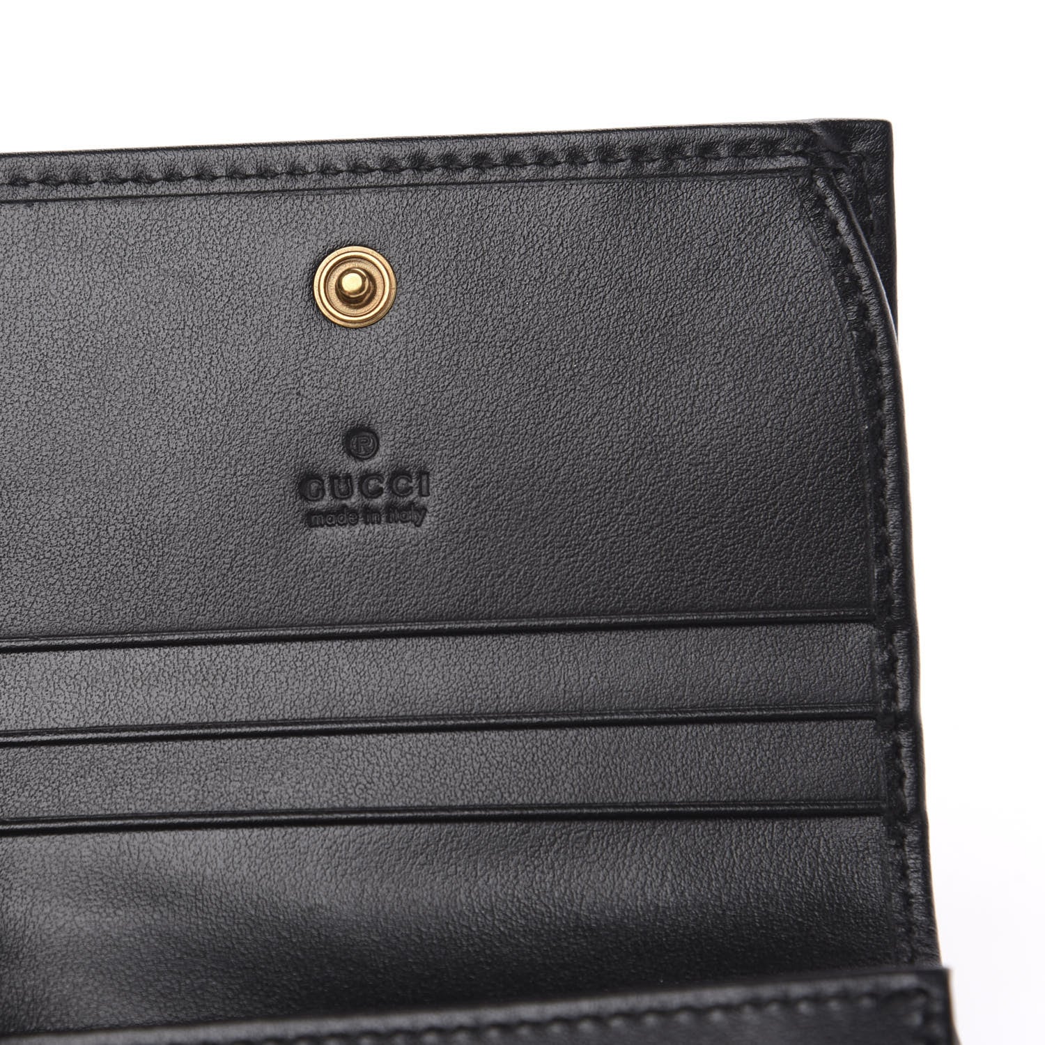 Gucci Calfskin Matelasse GG Marmont Card Case Wallet Black 5 of 6