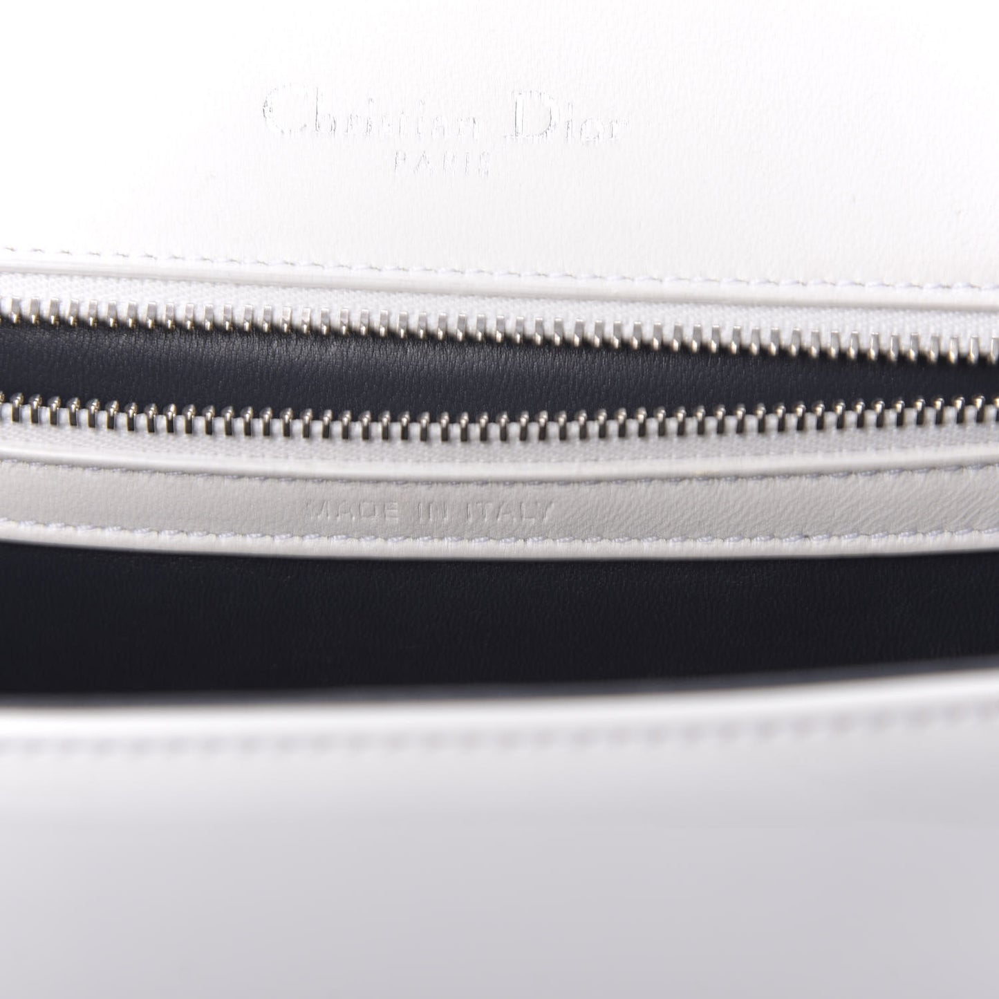Patent Micro-Cannage Small Diorama Flap Bag White