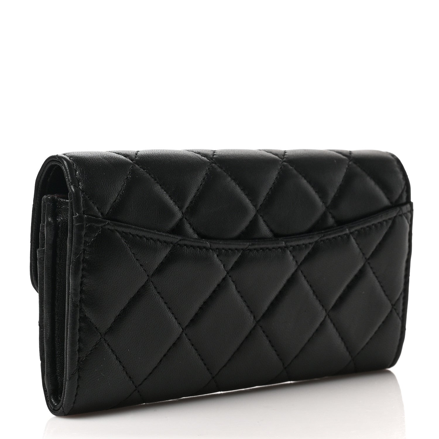 Chanel Lambskin Quilted Medium Flap Wallet Black 3 of 7