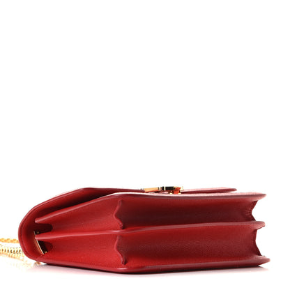 Burberry Grainy Calfskin Monogram Embossed Small TB Chain Bag Bright Red 7 of 10