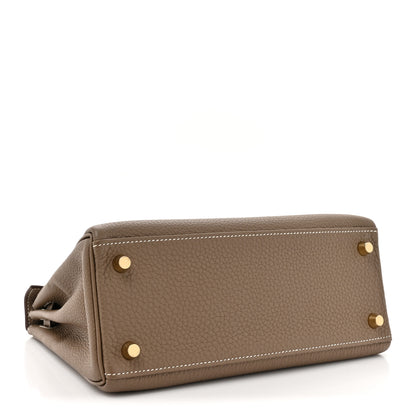 Hermes Togo Kelly Retourne 25 Etoupe 4 of 14